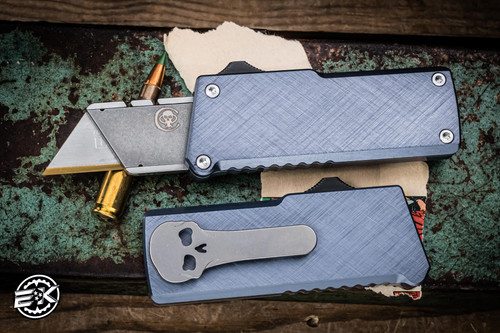 Chaves Handy Utility Blade-CHUB OTF Automatic Gray Crosshatch Black Aluminum 1" Utility Blade